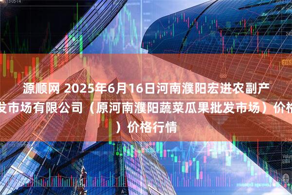 源顺网 2025年6月16日河南濮阳宏进农副产品批发市场有限公司（原河南濮阳蔬菜瓜果批发市场）价格行情