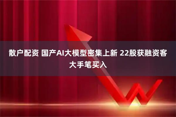 散户配资 国产AI大模型密集上新 22股获融资客大手笔买入